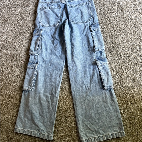 PacSun Light Blue Straight Leg Cargo Jeans - Picture 3 of 7